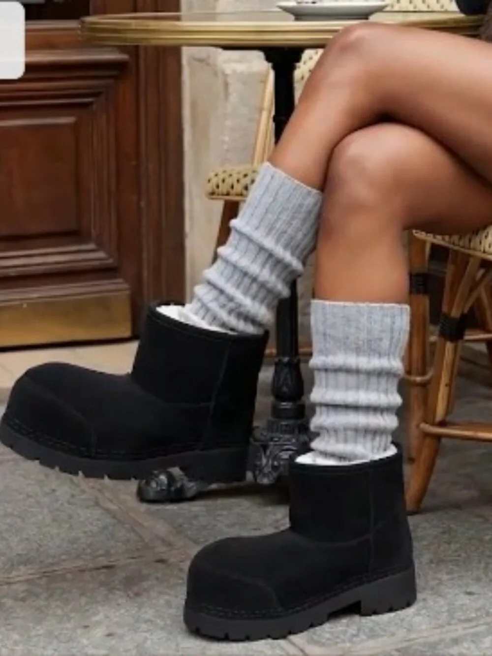 Faux Fur Lined Waterproof Platform Snow Boots Ankle Anti Slip Winter Booties